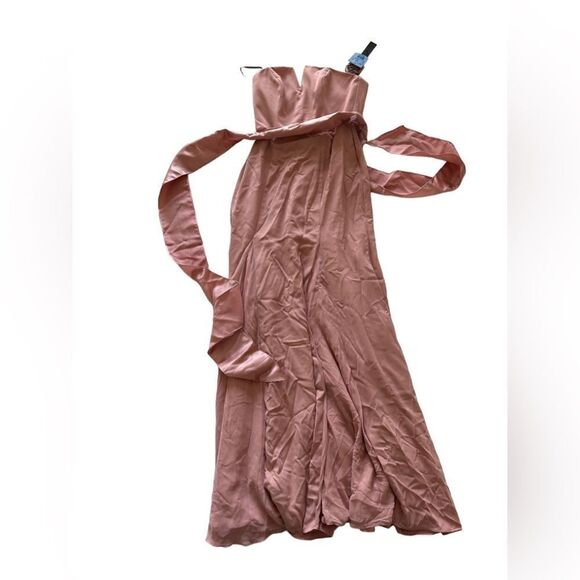 Vera Wang color Ballet Strapless Crepe Crepe Mermaid  Bridesmaid Dress Size 6 - Picture 3 of 8